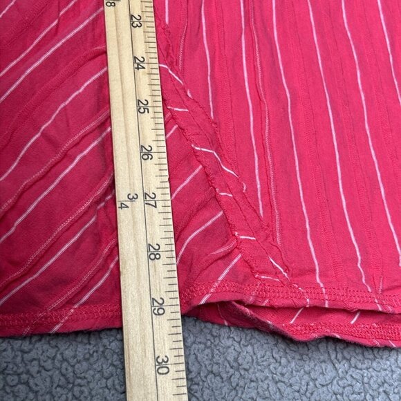 Habitat Shirt Womens XL Coral White Striped Short Sleeve Tunic Top 100% Cotton - Picture 11 of 11